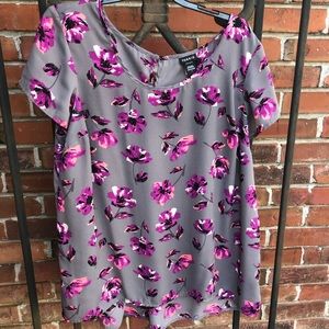 Torrid purple and gray floral top